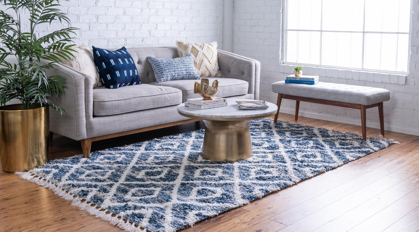 Roderick - Diamond Pattern Shaggy Rug