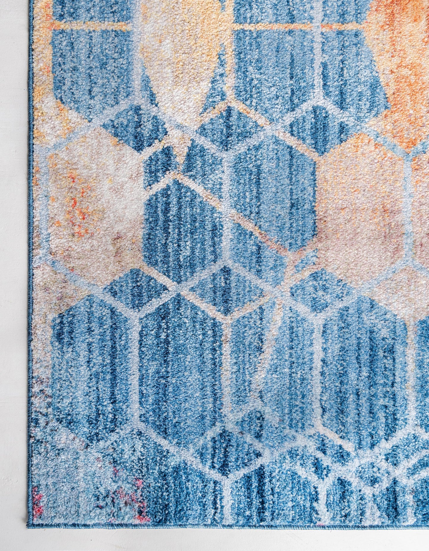 Reuben - Hexagon Pattern Color Blend Rug